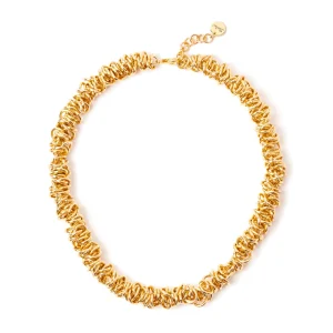 COLLANA CORTA SODINI CON ANELLI INTRECCIATI ORO