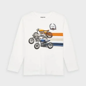 T-SHIRT MAYORAL BIMBO BIANCA CON STAMPA MOTO