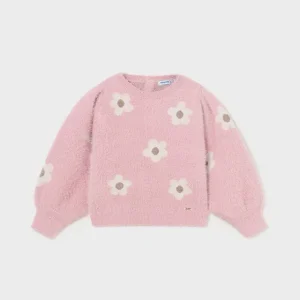 MAGLIA MAYORAL ROSA CON FIORI PANNA