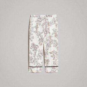 PANTALONE TWIN SET LINO CON STAMPA FLOREALE
