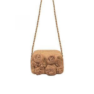 TRACOLLINA MIA BAG IN JUTA CON ROSE APPLICATE