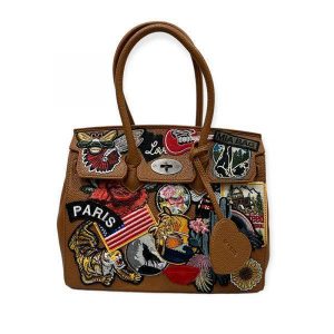 BORSA A SPALLA MIA BAG CON PATCH APPLICATI