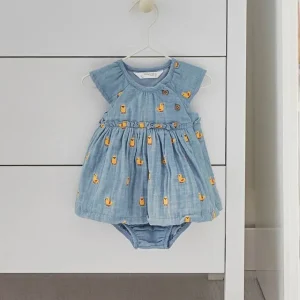 ABITO COPRI PANNOLINO MAYORAL CON FASCIA ABBINATA DENIM CON PULCINI