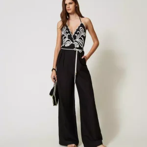 TUTA INTERA TWIN SET IN MISTO LINO