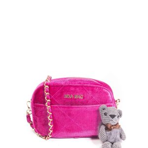 TRACOLLINA MIA BAG IN VELLUTO CON TEDDY