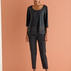 BLUSA EUROPEAN CULTURE NERA MANICHE 3/4