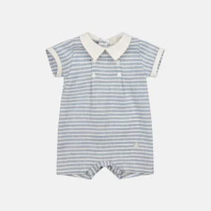 PAGLIACCETTO LALALÙ A RIGHE BIANCHE E CELESTI IN MISTO LINO