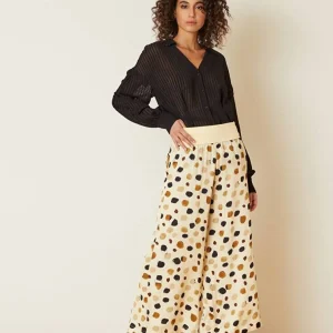 PANTALONI MANILA GRACE CROPPED A POIS CON BASCHINA