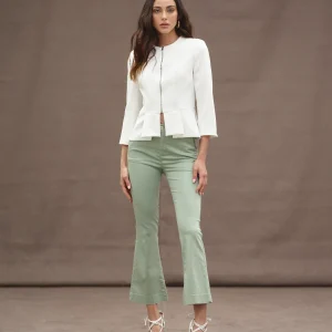 PANTALONE A ZAMPA WHITE WISE VERDE SALVIA