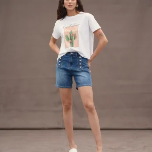 T-SHIRT WHITE WISE STAMPA CACTUS