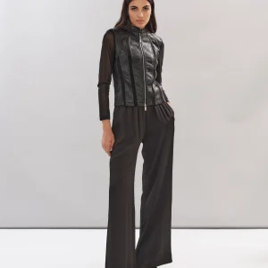 PANTALONE WHITE WISE IN RASO NERO