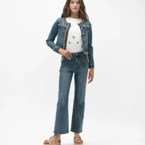 JEANS WHITE WISE CON CATENE ORO