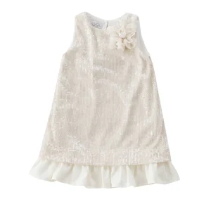 ABITO CERIMONIA CON PAILLETTES CHAMPAGNE – MAGIL BIMBA