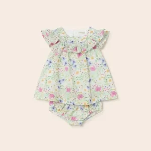 ABITO MAYORAL STAMPA FIORELLINI CON COPRI PANNOLINO ABBINATO