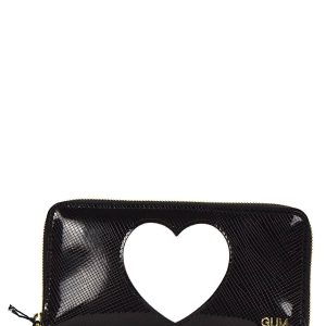 PORTAFOGLIO CHIARINI GUM NERO CON CUORE BIANCO