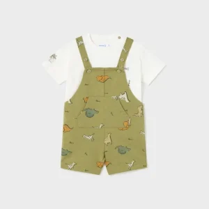 COMPLETO MAYORAL T-SHIRT E SALOPETTE STAMPA DRAGHETTI