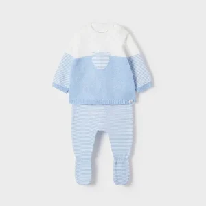 COMPLETO GHETTINA MAYORAL NEONATO BIANCO E CELESTE