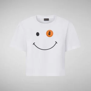 T-SHIRT SAVE THE DUCK BIANCA STAMPA SMILE