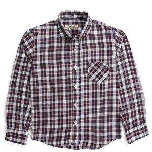 CAMICIA BIMBO NUPKEET FANTASIA SCOZZESE BLU E PANNA