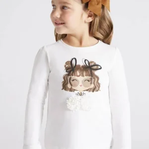 T-SHIRT MAYORAL BIANCA CON STAMPA BAMBOLA