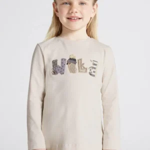 T-SHIRT MAYORAL BEIGE CON SCRITTA APPLICATA