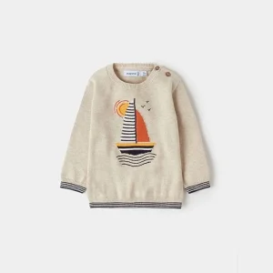 MAGLIA MAYORAL NEONATO SABBIA CON STAMPA VELA