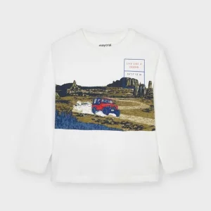 T-SHIRT MANICA LUNGA MAYORAL BIANCA CON STAMPA