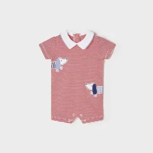 PAGLIACCETTO MAYORAL NEONATO A RIGHE BIANCHE E ROSSE