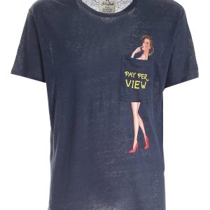 T-SHIRT BLU MC2 SAINT BARTH UOMO DONNA NEL TASCHINO