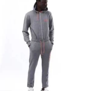 TUTA GRIGIA LOGO ARANCIO FLUO SUN68